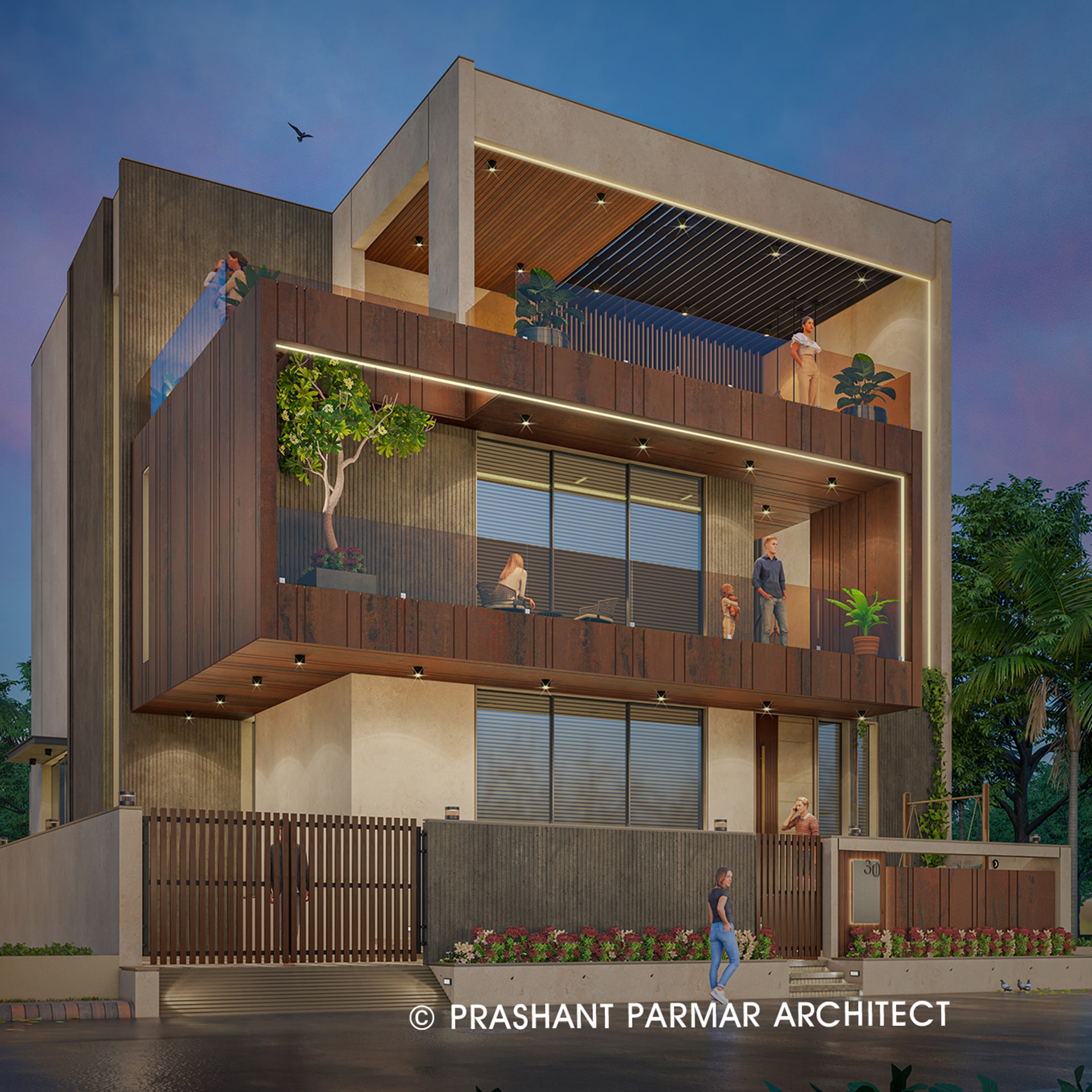 Bungalow At Chandkheda - Prashant Parmar Architect
